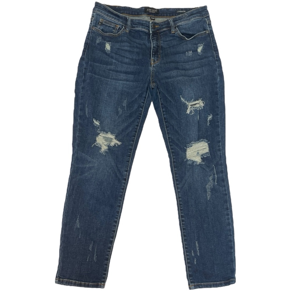 Judy Blue‎ Boyfriend Fit Distressed Stretch Straight Leg Jean Women's 31